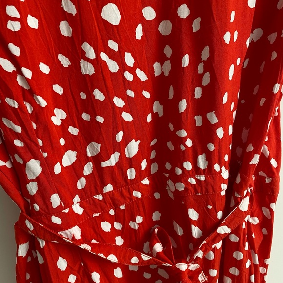 Motel Rocks Videta Red and White Polka Dot Wrap Dress - Picture 7 of 8